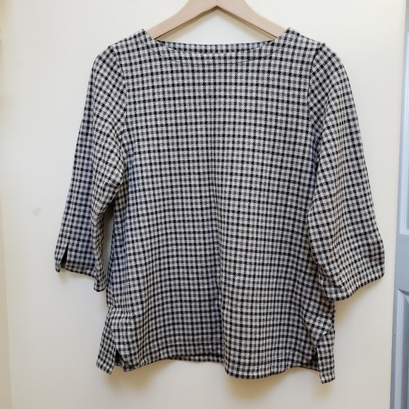 J. Jill Houndstooth Ponte Knit Boxy Top Blouse Size Small - Picture 4 of 12